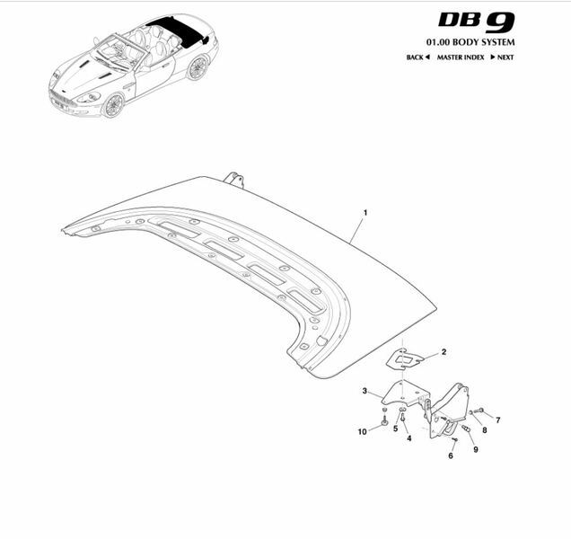 Image of LEFT REAR TONNEAU COVER HINGE LEAF BRACKET