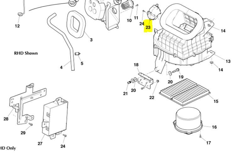 Image of HEATER BLOWER FLAP SERVO ACTUATOR MOTOR