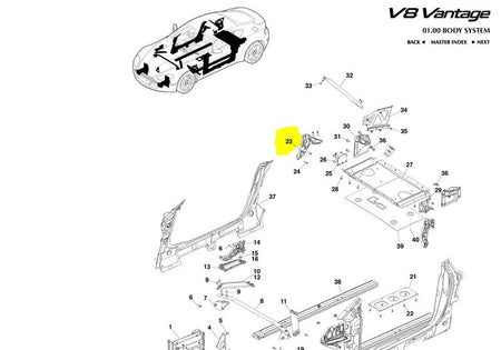 Image of LEFT HAND FRONT SEAT BELT RETAINER BRACKET