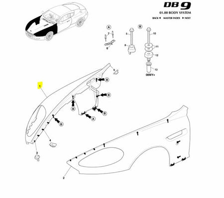 RIGHT FRONT WING FENDER ASSEMBLY