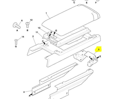 Image of REAR CONSOLE MOUNTING BRACKET ASSEMBLYY
