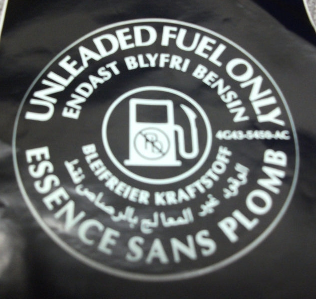 UNLEADED FUEL ADVICE LABEL