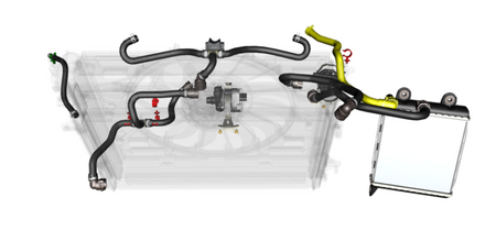 Image of AUXILARY RADIATOR OUTLET HOSE - LEFT V8