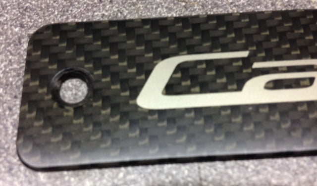 Image of FRONT SILL PLAQUE BADGE PAIR CARBON
