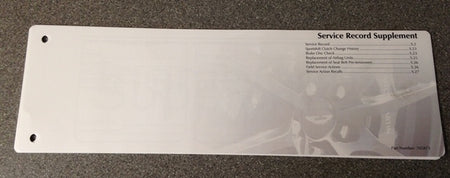 Image of OWNERS MANUAL SERVICE RECORD SUPPLEMENT