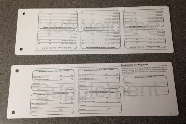 Image of OWNERS MANUAL SERVICE RECORD SUPPLEMENT