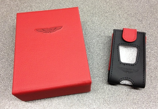 PRESENTATION GIFT BOX & LEATHER KEY CASE BLACK RED