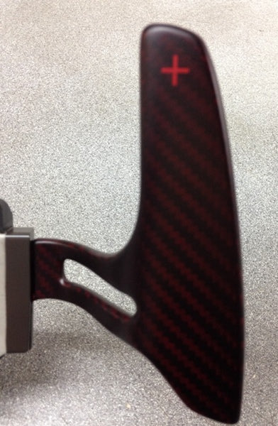 RED CARBON FIBRE PADDLE GEAR SHIFT SET