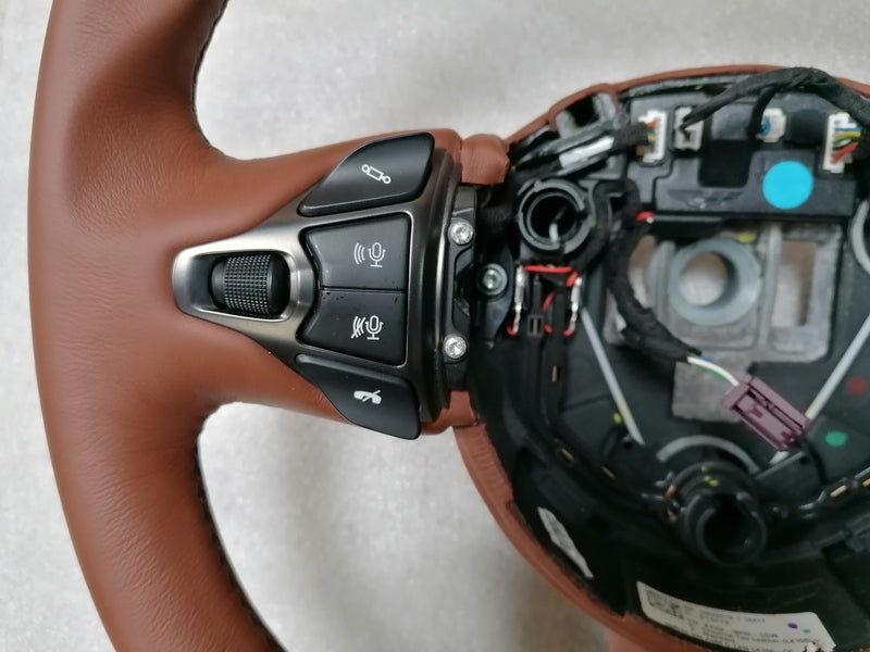 Image of HEATED CHESTNUT TAN LEATHER STEERING WHEEL