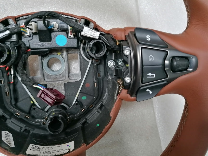 Image of HEATED CHESTNUT TAN LEATHER STEERING WHEEL