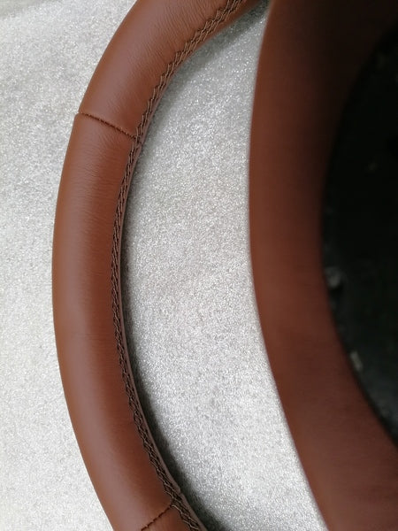 Image of HEATED CHESTNUT TAN LEATHER STEERING WHEEL
