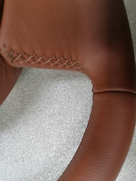 Image of HEATED CHESTNUT TAN LEATHER STEERING WHEEL