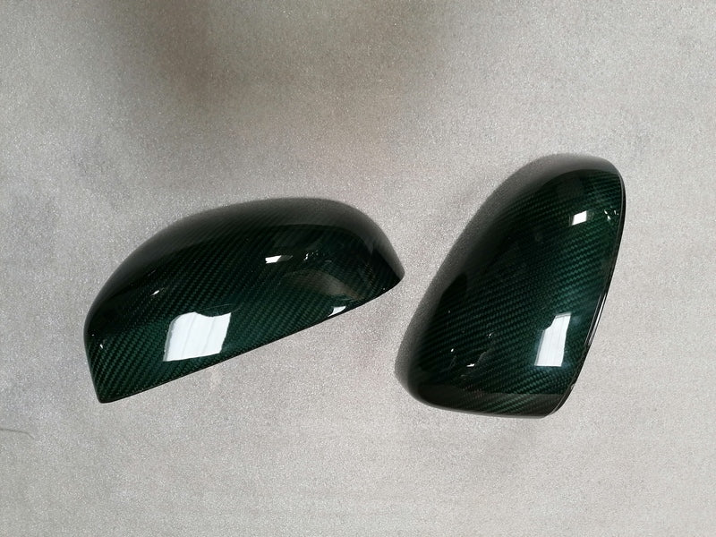 GREEN - CARBON FIBRE MIRROR COVER CAPS AG33 TYPE