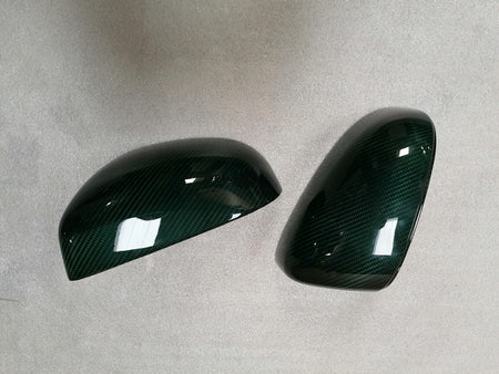 GREEN - CARBON FIBRE MIRROR COVER CAPS AG33 TYPE
