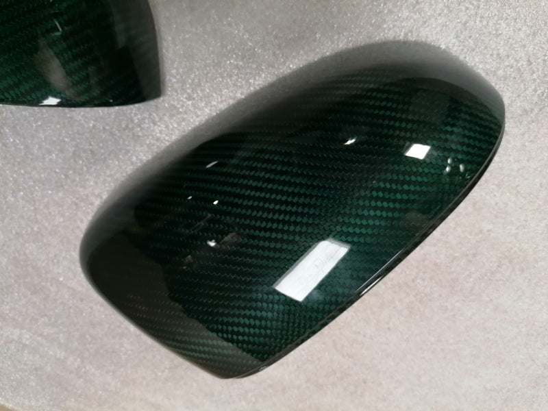 GREEN - CARBON FIBRE MIRROR COVER CAPS AG33 TYPE