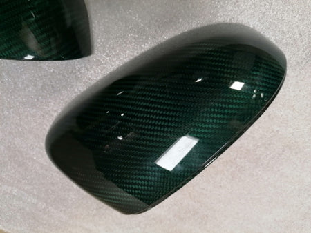 GREEN - CARBON FIBRE MIRROR COVER CAPS AG33 TYPE