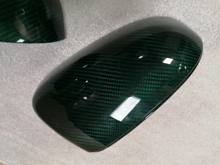 GREEN - CARBON FIBRE MIRROR COVER CAPS AG33 TYPE