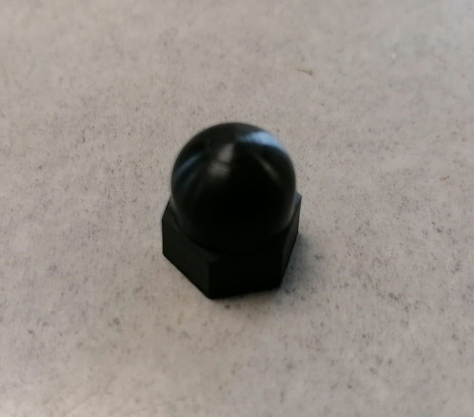 M6 DOMED BLACK NYLON NUT