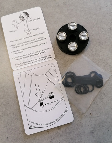 TYRE VALVE STEM DUST CAPS - NEW DESIGN WITH LANYARD