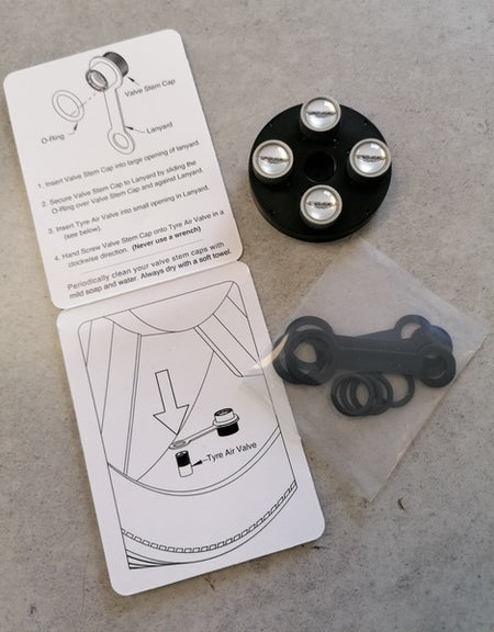 TYRE VALVE STEM DUST CAPS - NEW DESIGN WITH LANYARD