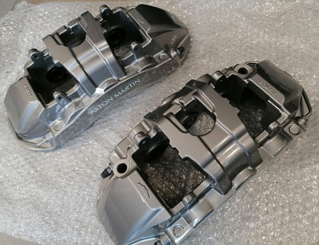 Image of FRONT STEEL BRAKE CALIPER SET - GREY