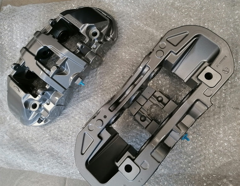 Image of FRONT STEEL BRAKE CALIPER SET - GREY