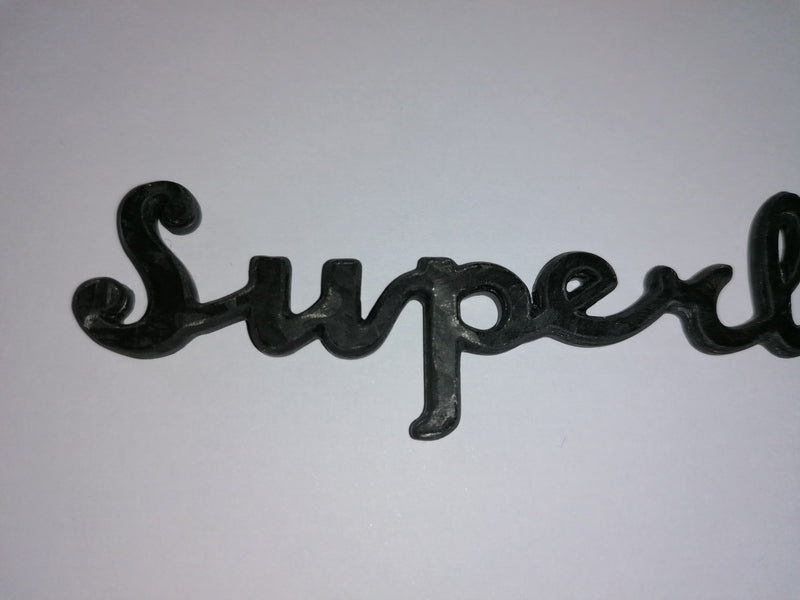 Image of CARBON FIBRE SUPERLEGGERA SCRIPT NAME BADGE