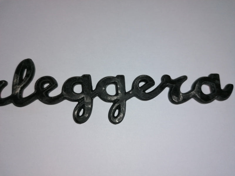 Image of CARBON FIBRE SUPERLEGGERA SCRIPT NAME BADGE