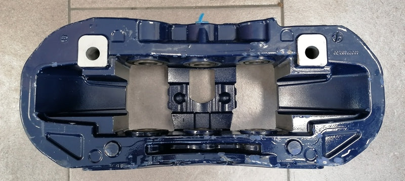 Image of FRONT RIGHT DISC BRAKE CALIPER - BLUE - CARBON