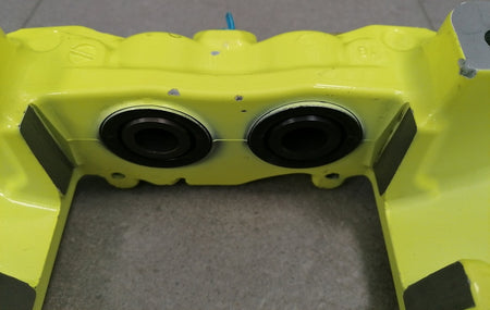 Image of REAR DISC BRAKE CALIPER - LIME YELLOW - LEFT - STEEL