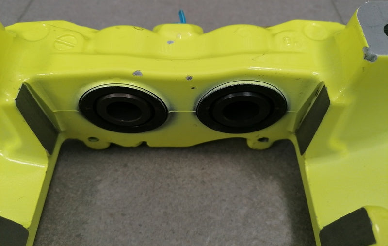 Image of REAR DISC BRAKE CALIPER - LIME YELLOW - LEFT - STEEL