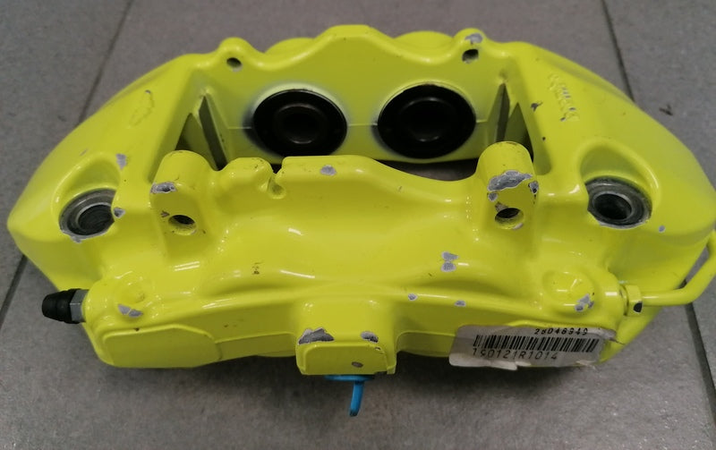 Image of REAR DISC BRAKE CALIPER - LIME YELLOW - LEFT - STEEL