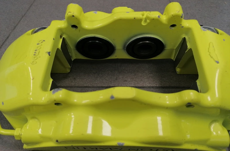 Image of REAR DISC BRAKE CALIPER - LIME YELLOW - LEFT - STEEL