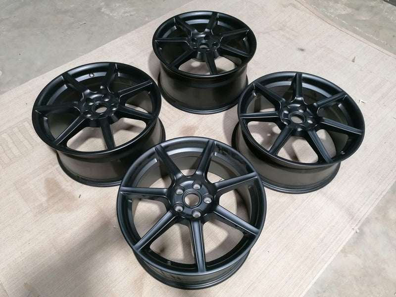 SET OF 4 ALUMINIUM WHEELS - SATIN BLACK