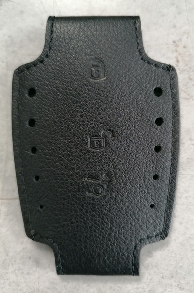 LEATHER GLASS KEY POUCH - BLACK