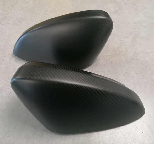 Image of SATIN CARBON MIRROR CAPS - PAIR