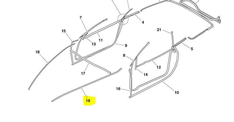 Image of LEFT HAND WING FENDER SEAL