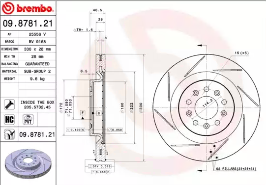 Image of BREMBO REAR BRAKE ROTOR DISC