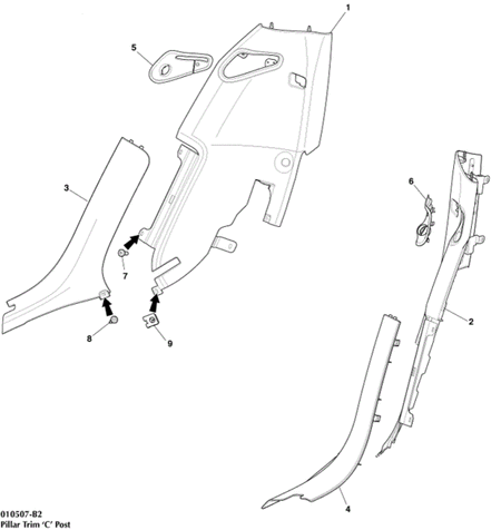 Image of REAR SEAT BELT BEZEL TRIM RIGHT HAND