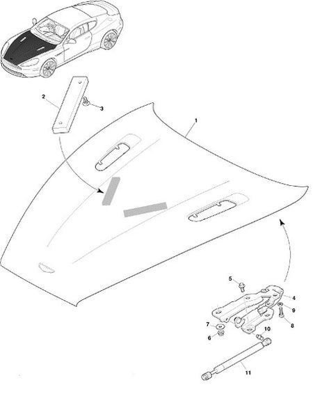 Image of FRONT GAS BONNET HOOD STRUT