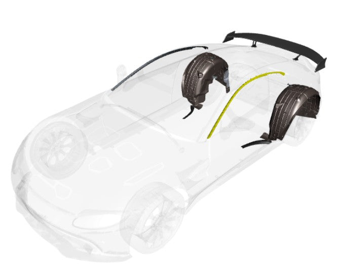 LEFT COUPE ROOF TRIM FINISHER CANTRAIL - GLOSS BLACK