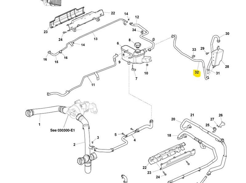 Image of LOWER RADIATOR EXPANSION TANK LOWER PIPE
