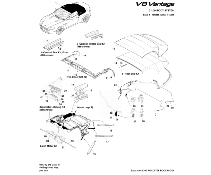 Image of LEFT REAR HYDRAULIC ROOF STRUT