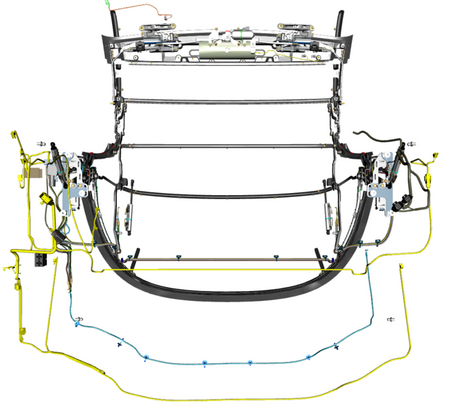Image of POWER FOLDING ROOF HYDRAULIC RAM WIRING HARNESS