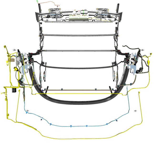 Image of POWER FOLDING ROOF HYDRAULIC RAM WIRING HARNESS