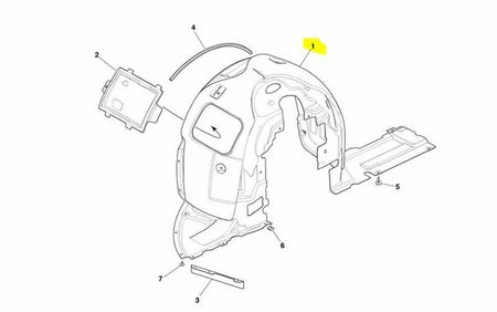 Image of RIGHT FRONT WHEEL ARCH  LINER - ROADSTER 2012>