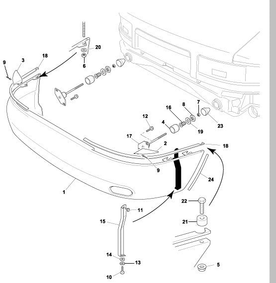 image 3 of cover,rear bumper fixings