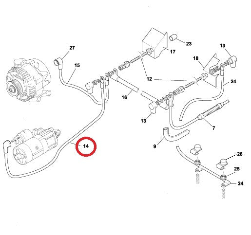 STARTER MOTOR TO TERMINAL POST CABLE