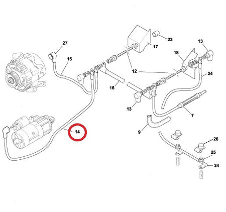 STARTER MOTOR TO TERMINAL POST CABLE