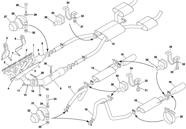 Image of REAR SILENCER MUFFLER LEFT HAND SIDE